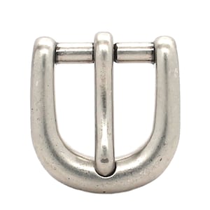 D Metal Strap Buckle 3/4&quot; (1.9 cm) Heel Bar Antique Nickel 1813-21