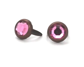 Light Pink Rhinestone Copper Nail Heads - 10 pk, 5/16" (Made In USA)
