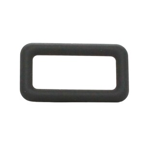 May include: A black plastic rectangular loop with rounded edges.
