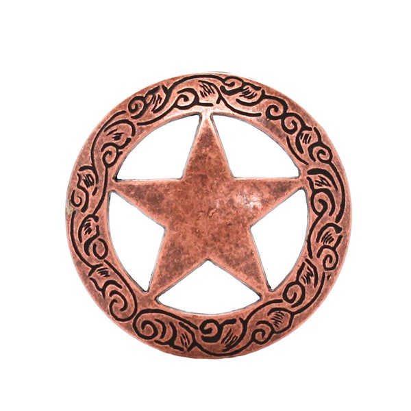 Star Concho Antique Copper Screw Back  3/4" 7465-10