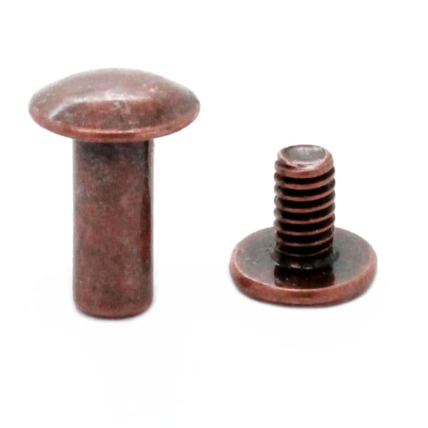 Antique Copper Binder Post 1/2" Steel Chicago Screws 10 Pack 1293-10
