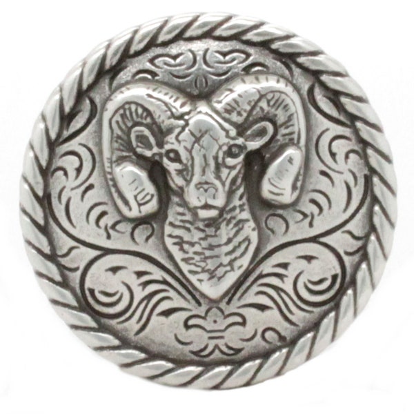 Ram Concho Antique Silver 1-1/4" 7021-60