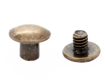 Antique Brass Binder Post 1/4&quot; Steel Chicago Screws 10 Pack 1290-15