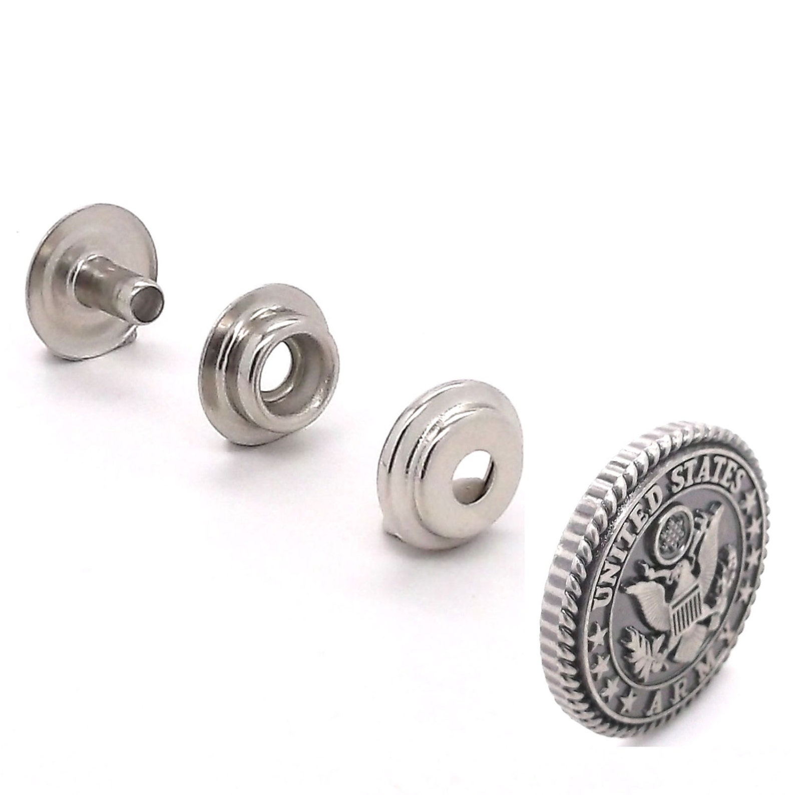 thumbnail image 2 of Marines Corp Logo Antique Nickel Snap Set Concho 1\" 1265-36 2 of 13