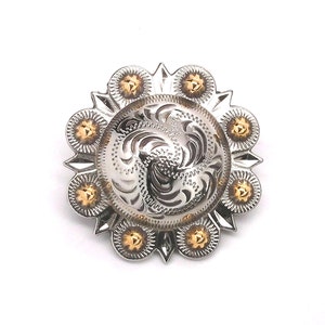 Berry Concho Silver with Rose Gold Screw Back 3/4" 7863-NG