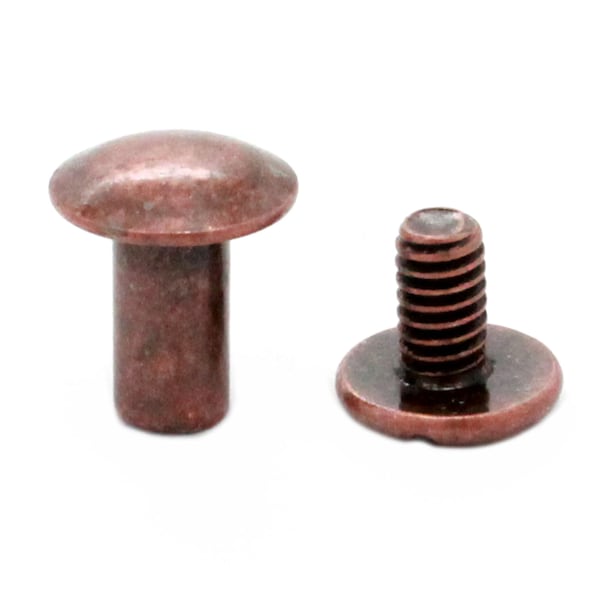 Antique Copper Binder Post 3/8" Steel Chicago Screws 10 Pack 1291-10
