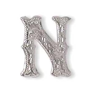 Alphabet Letter N Shiny Silver Screw Back Concho 1339-14