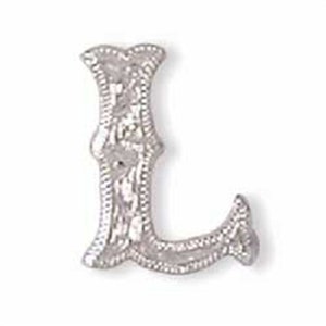 Alphabet Letter L Shiny Silver Screw Back Concho 3/4" 1339-12