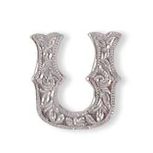 Alphabet Letter U Shiny Silver Screw Back Concho 1339-21