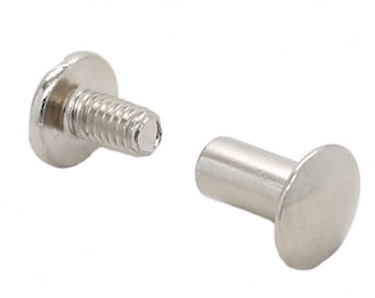 Nickel Plated Smooth Steel Chicago Screws 3/8" 10 Pack 1291-22