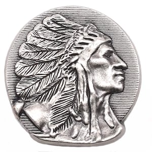 Right Facing Chief Head Concho Antique Nickel 1-1/2&quot; 3668-21 by Stecksstore
