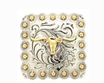 Concho Berry Gold Bronc Rider 1 – Embosse Avec Vis Au Dos, Ornements Western