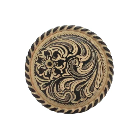 Button Concho Rope Edge Copper Patina Screw Back 1/" 3177-90