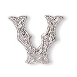 Alphabet Letter V Shiny Silver Screw Back Concho 1339-22