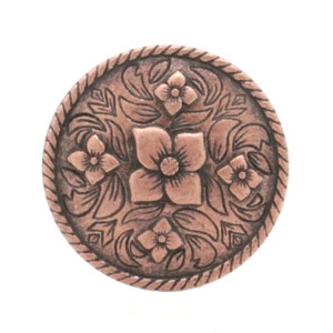Floral and Rope Concho Aged Copper 1-1/8&quot; 7048-10