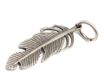 Feather Charm Antique Nickel 1.25 inch With Jump Ring 28131-21