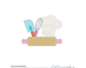 Get Cooking with Kitchen Chef Embroidery Designs - Customizable Utensils Template Instant Download