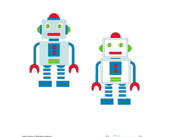 Robot Embroidery Designs Set