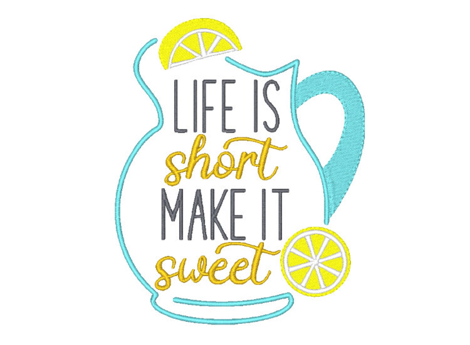 Life is short make it sweet machine embroidery design lemonade  etsy
