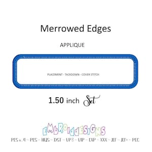 Set di toppe per applique con cornice rettangolare e bordi arricciati - Bordo da 1,5 pollici - Creazione di toppe fai da te