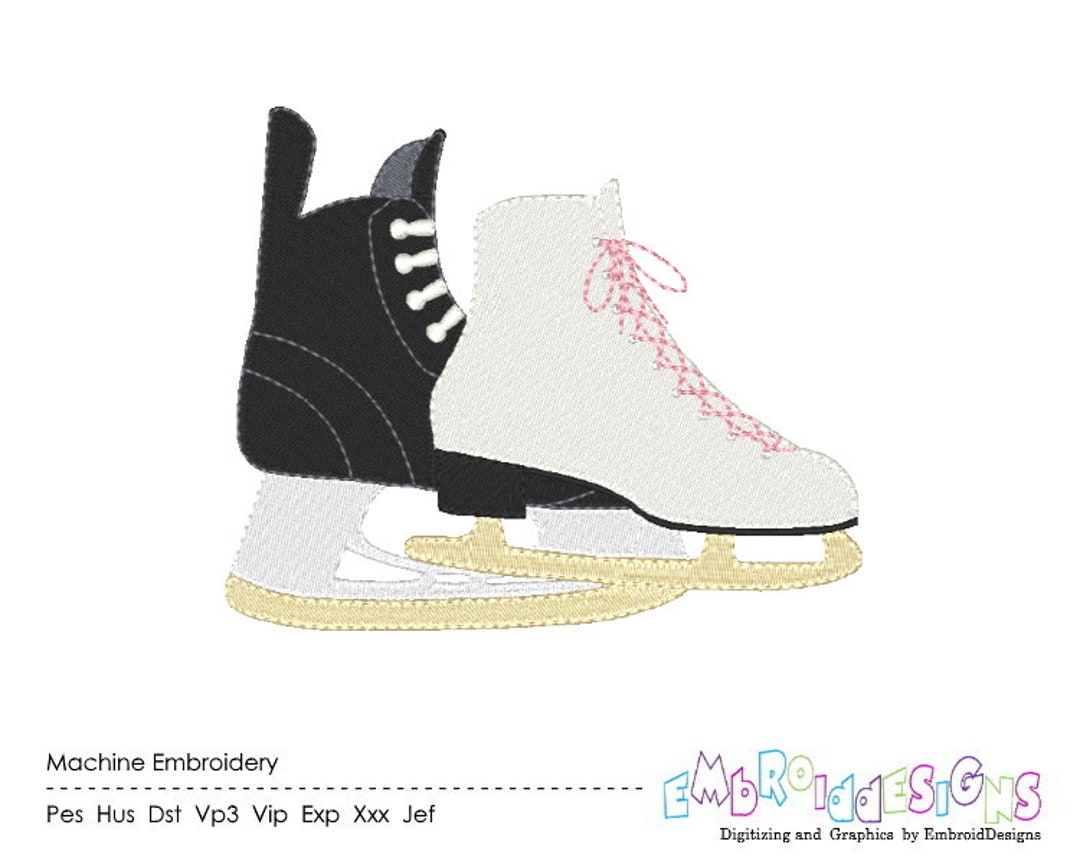 Ice Skate Machine Embroidery Design Figure Skate Hockey Embroidery