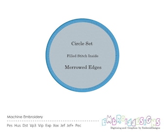 Circle Frame Patch Border Embroidery Designs Patch Making Frame Set Circles Filled Stitch Instant Download