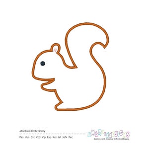 Squirrel Applique Embroidery Design: Woodland Animal (Instant Download)