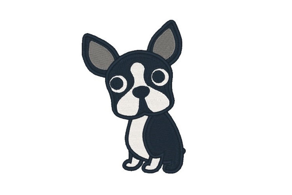 Boston Terrier Embroidery Applique Designs Set Machine Etsy