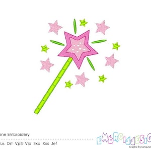 Princess Wand Machine Embroidery Design (Instant Download)