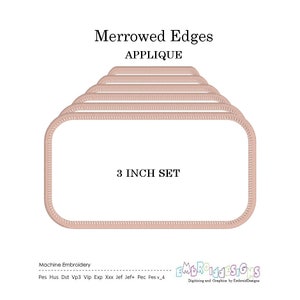 Rechteck Rahmen Patch Applikation Set - 3 Zoll Rahmen Stickmuster - DIY Patch Making - Merrowed Edges - Instant Download