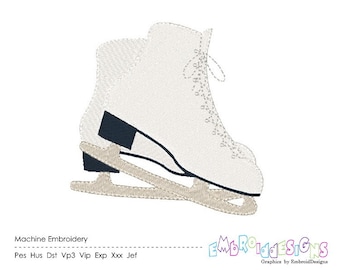 Figure Skates Machine Embroidery Design Ice Skate Embroidery Winter Sports Filled Stitch Instant download