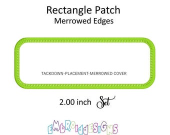 Patch-Making DIY Essential: Set of 2 Inch Rectangle Appliques with Merrowed Edges
