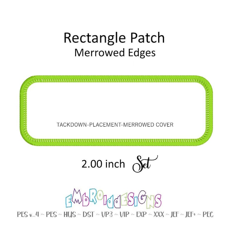 Patch-Making DIY Essential: Set of 2 Inch Rectangle Appliques with Merrowed Edges image 1