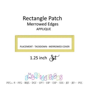 Rectangle Frame Patch Applique Set - 1.25 inch Border Embroidery Designs - DIY Patch Making - Merrowed Edges - Instant Download