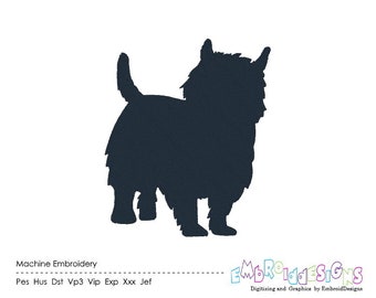 Westie Silhouette Embroidery Design Dog Embroidery Dogs Silhouettes West Highland Terrier Instant Download