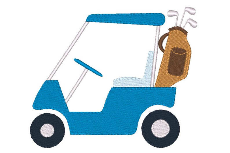 Golf Cart Embroidery Applique Design Set Machine Embroidery Etsy