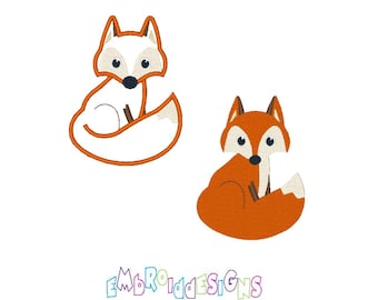 Machine Embroidery Designs Foxes - Forest Animal Patterns - Digital Download