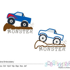 Truck Machine Embroidery Applique Design Monster Truck Embroidery Designs Applique