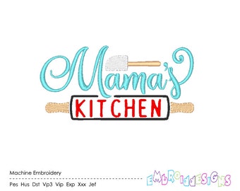 Mama's Kitchen Machine Embroidery Design Kitchen Embroidery Designs Instant download