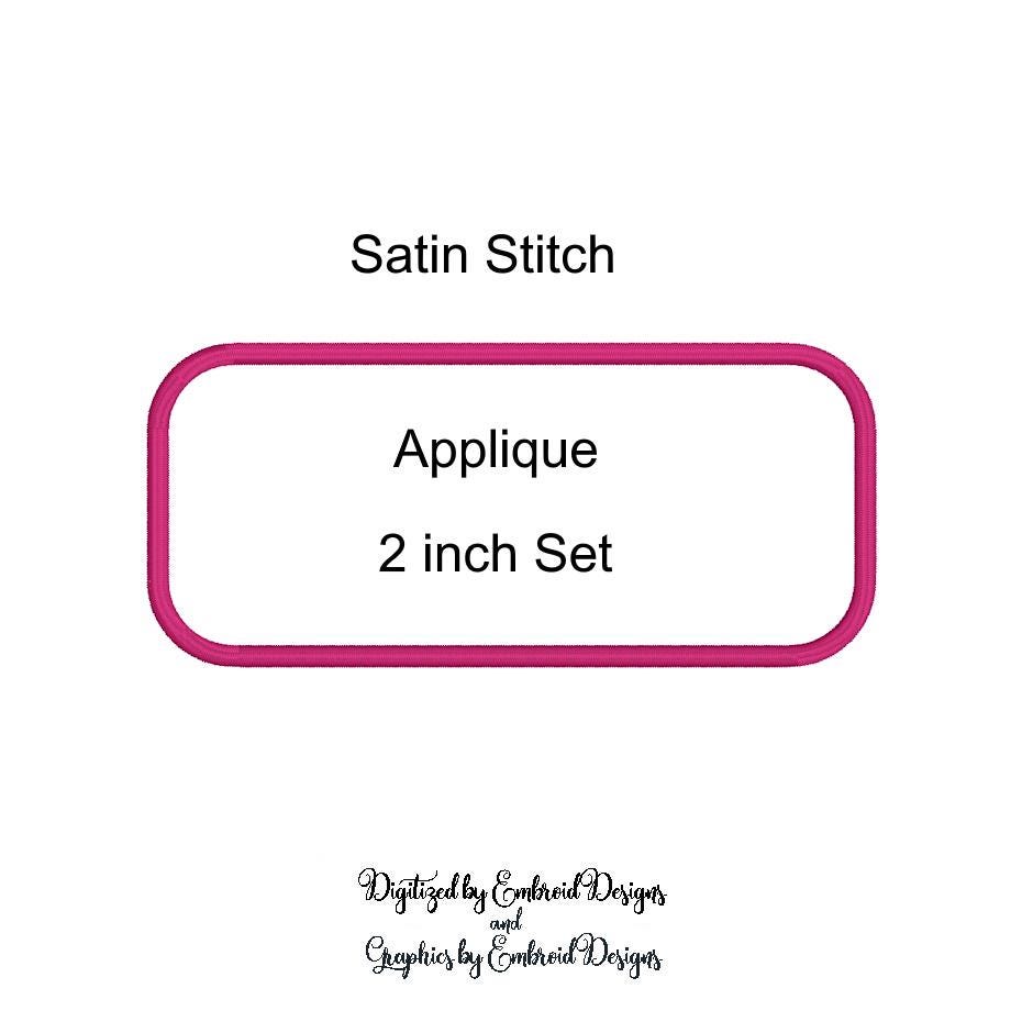 Rectangle Applique Design Set 2 Inch Rectangle Rounded Corners ...