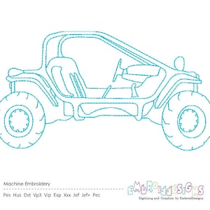 Bean Stitch ATV Side by Side Machine Embroidery Design Sports Embroidery Designs Instant Digital Download