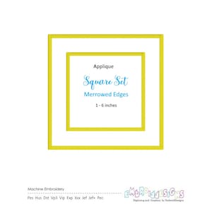 Square Frame Patch Set - Merrowed Edges, Instant Download - Embroidery Designs for Patch Making