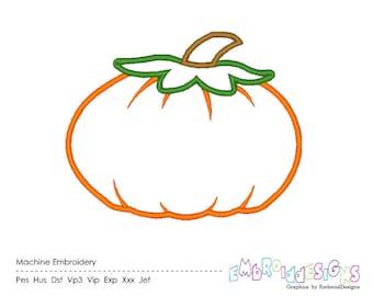 Pumpkin Machine Embroidery Applique Design Fall Applique Autumn Design Instant Download