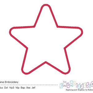 Star Embroidery Applique Design: Machine Embroidery Frame (Instant Download)