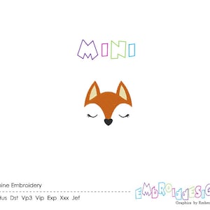 Mini Fox Embroidery Design Machine Cute Woodland Animal Embroidery Design PES Designs Instant Download