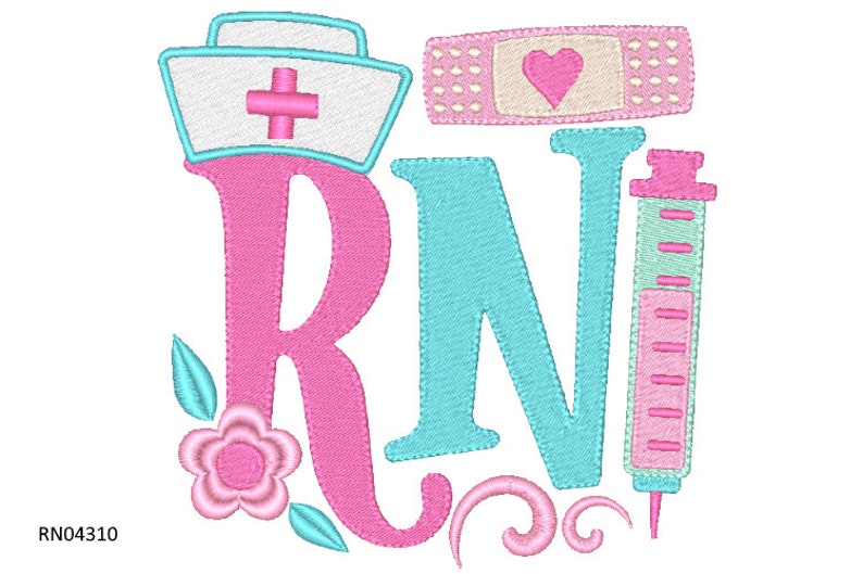 RN Embroidery Design Nurse Embroidery Designs Nurses Sayings Etsy