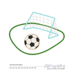 Applique de but de football : motif de broderie Machine sport (téléchargement instantané)