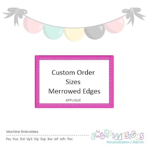 Custom Made Rectangle Patch Applique,  Square Corners Frame, Patch Making Frame Merrowed Edges Custom, Digital Download