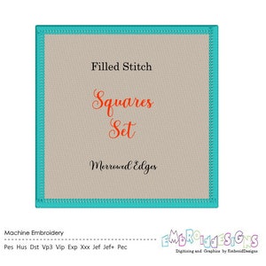 Square Frame Patch Border Merrowed Edges Embroidery Designs Patch Making Frames Set Squares Instant Download