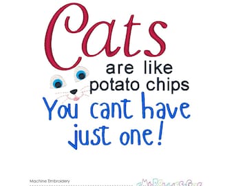 Cat Lovers Machine Embroidery Design (Instant Download)